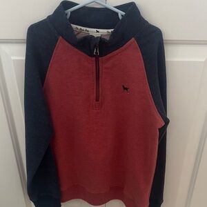 NWOT Black Dog Red and Navy Quarter-Zip Pullover - YOUTH SIZE SMALL
